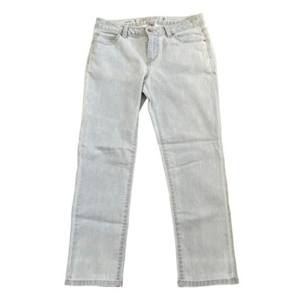 Jennifer Lopez Women's Light Blue Capri Jeans 6 Mid Rise Cotton Blend VG - Picture 4 of 7